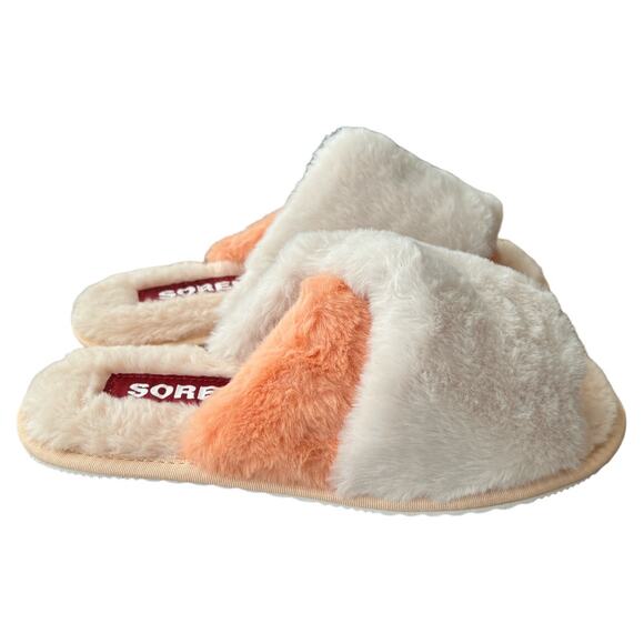 Sorel Nova Sand Go Mail Run Faux Fur Suede Slippers, US7 - Picture 1 of 7